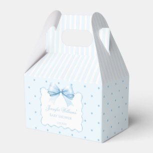 Caja Para Regalos Elegante ducha de bebé de polkadot con arco azul