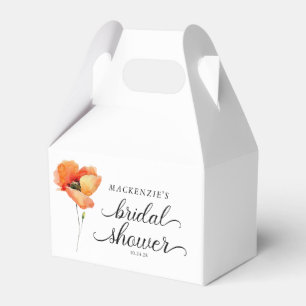 Caja Para Regalos Elegante Ducha de Novia Amapola Dorada