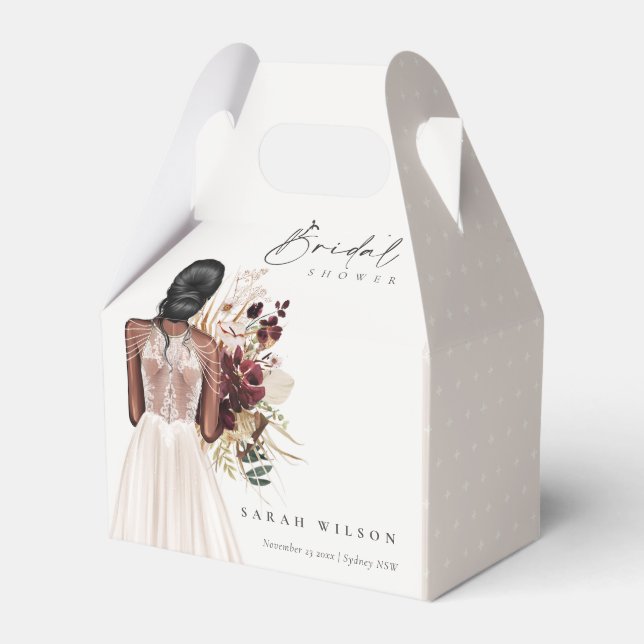 Caja Para Regalos Elegante ducha de novia con traje de Boda blanco B (Front Side)