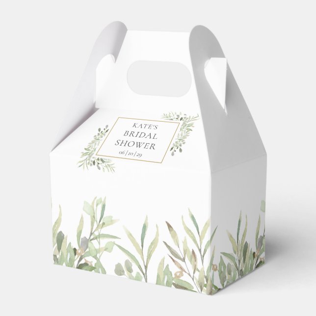 Caja Para Regalos Elegante ducha de novia hojas de vegetación (Front Side)