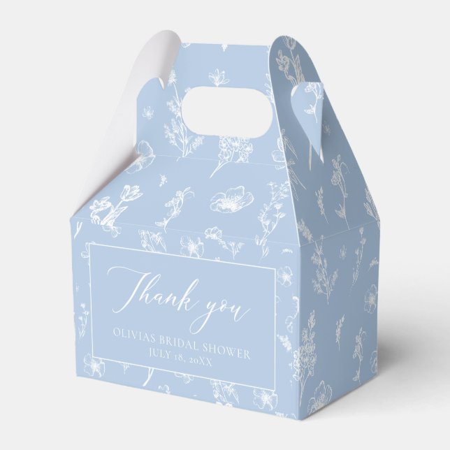 Caja Para Regalos Elegante ducha de novias azul chinoiserie (Front Side)