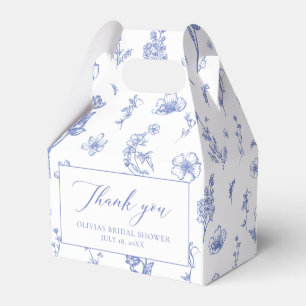 Caja Para Regalos Elegante ducha de novias azul chinoiserie