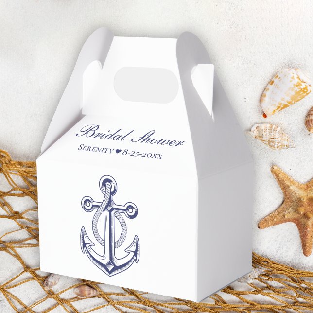 Caja Para Regalos Elegante ducha nupcial de la Marina Náutica Azul A (Subido por el creador)