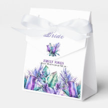 Elegante ducha tropical violeta floral de novia