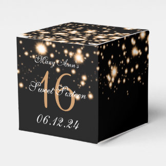 Caja Para Regalos Elegante dulce 16 cumpleaños Glam Gold