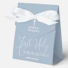 Caja Para Regalos Elegante Escritura Primera Comunión Polvo Azul