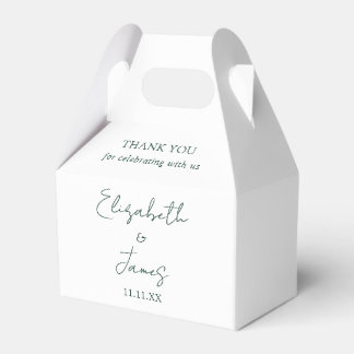 Caja Para Regalos Elegante escritura verde esmeralda, agradecimiento