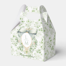 Caja Para Regalos Elegante Escudo con Sage Green Bow | BODA
