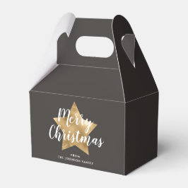 Caja Para Regalos Elegante Estrella de Oro Feliz Navidad