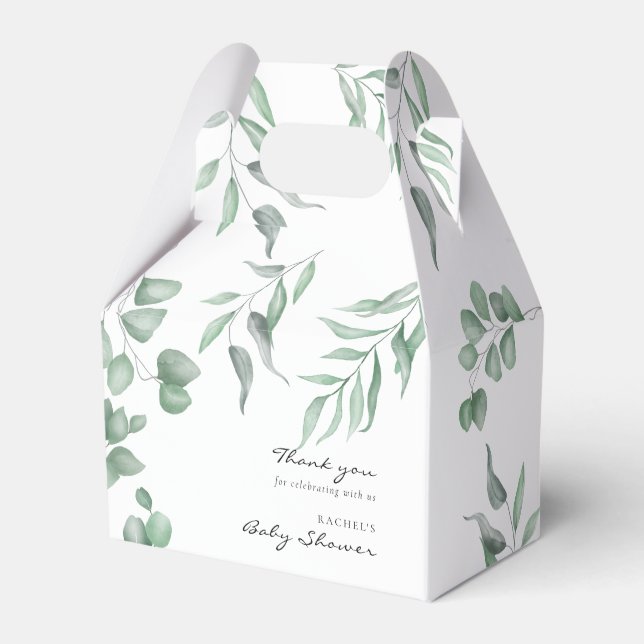 Caja Para Regalos Elegante Eucalyptus Baby Shower Greenery Foliage (Front Side)