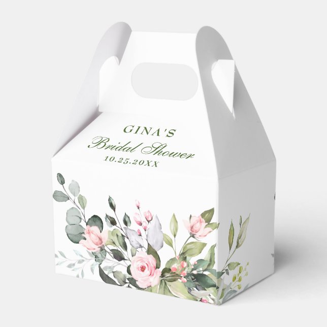 Caja Para Regalos Elegante Eucalyptus Rubor Rosas Greenery (Reverso)