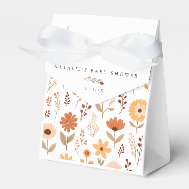 Caja Para Regalos Elegante Fall Floral Baby Shower (Front Side)