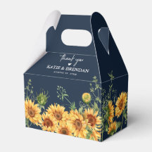 Elegante Fall Sunflower & Navy Gracias Boda