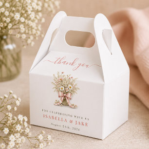 Caja Para Regalos Elegante Fiesta Boho de Baby Shower Floral Rosa Po