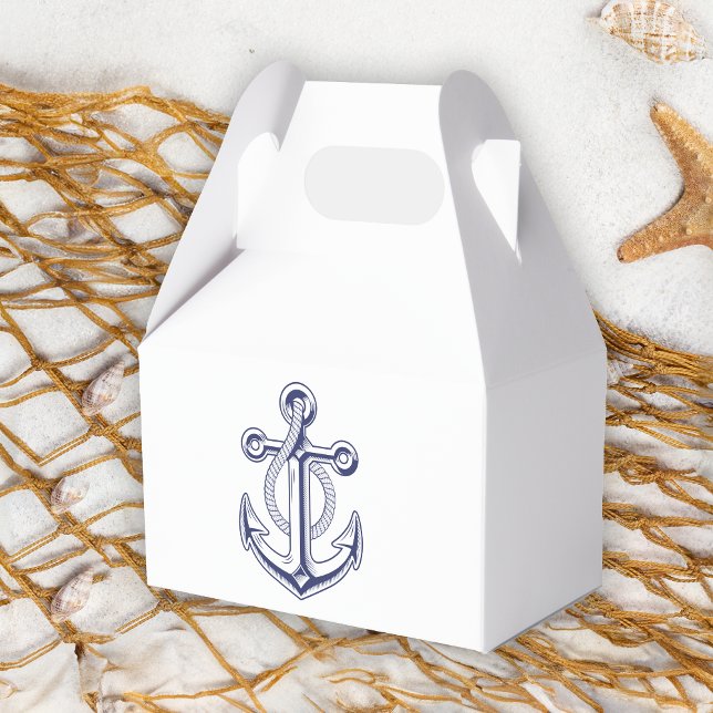 Caja Para Regalos Elegante fiesta de boda de la Marina Náutica Azul (Subido por el creador)
