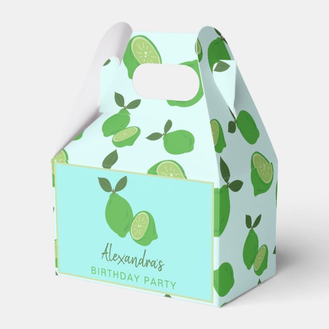 Caja Para Regalos Elegante Fiesta de cal verde (Front Side)