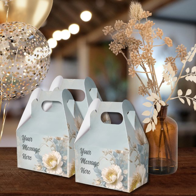 Caja Para Regalos Elegante fiesta de cumpleaños floral azul (Subido por el creador)