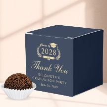 Elegante fiesta de graduación de oro azul gracias