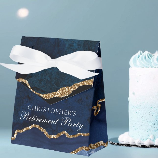 Caja Para Regalos Elegante Fiesta de Jubilación Personalizado de Oro (Subido por el creador)