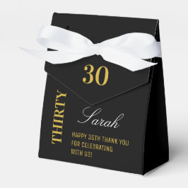 Caja Para Regalos Elegante Fiesta de los 30 Años en Negro y Oro