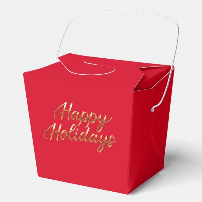 Caja Para Regalos Elegante Fiesta del Oro Rojo (Anverso)