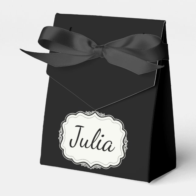 Caja Para Regalos Elegante Fiesta negro de vieira (Front Side)