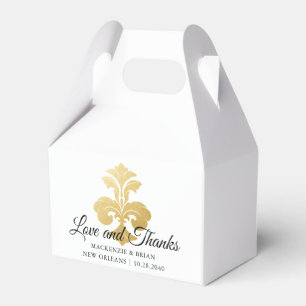 Caja Para Regalos Elegante Fleur de Lis Love Gracias Boda