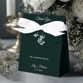 Caja Para Regalos Elegante flor de bebé verde esmeralda para boda