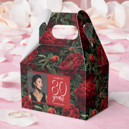 Caja Para Regalos Elegante Flor de Peonía Acento Cumpleaños