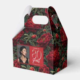 Caja Para Regalos Elegante Flor de Peonía Acento Cumpleaños