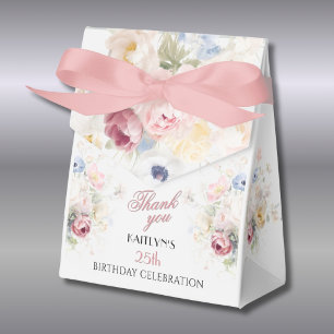Caja Para Regalos Elegante Flora Pintada de Rosa cumpleaños 25