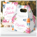 Caja Para Regalos Elegante Floral 80th Birthday Favor Box<br><div class="desc">¿Buscando los favoritos perfectos para tu próxima fiesta de cumpleaños número 80? No hay más que mirar nuestras hermosas acuarelas de primavera floridas cajas de favores. Con un impresionante diseño floral de colores vivos y llamativos, estas cajas le harán las delicias de sus huéspedes y le darán un toque de...</div>