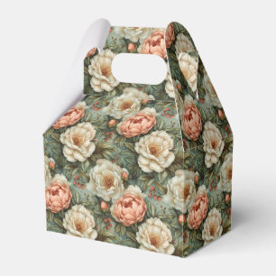 Caja Para Regalos Elegante Floral Blanco y Melocotón Vintage Precios
