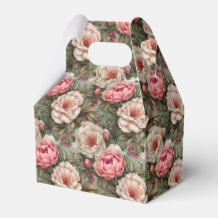 Caja Para Regalos Elegante Floral Blanco y Rosa Vintage Precioso