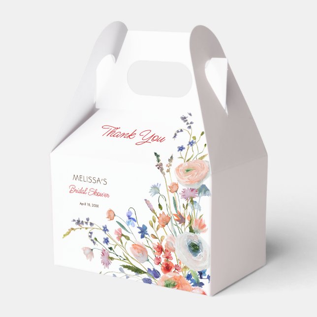 Caja Para Regalos Elegante Floral Bridal Shower Gracias (Front Side)