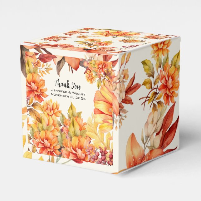 Caja Para Regalos Elegante floral de otoño  (Costado Anverso)