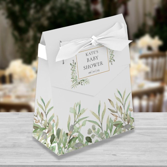 Caja Para Regalos Elegante Foliage Baby Shower Favor Box (Subido por el creador)