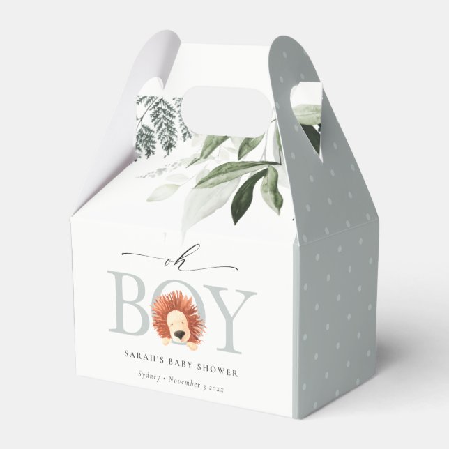Caja Para Regalos Elegante Foliage de León Cuto Oh Boy Baby Shower (Front Side)