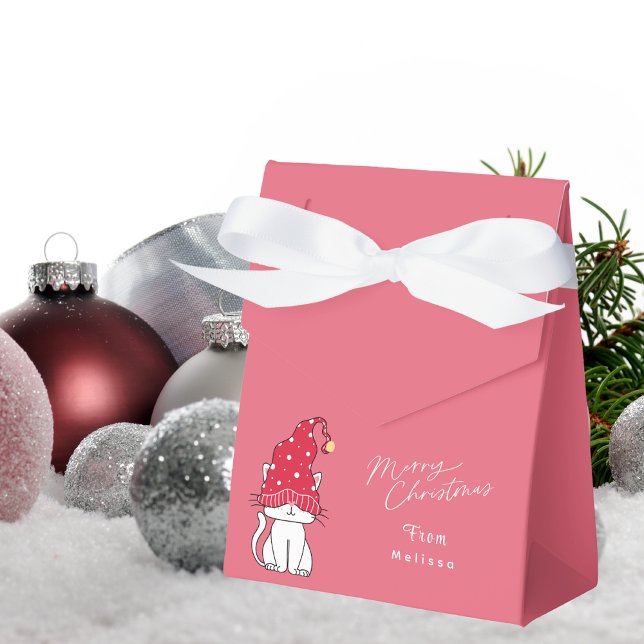 Caja Para Regalos Elegante gato rosa moro navidad moderna felina (Subido por el creador)