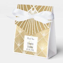 Caja Para Regalos Elegante Gatsby Art Deco Boda Blanco y Oro