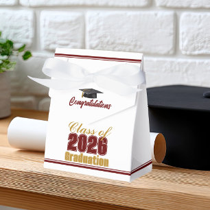 Caja Para Regalos Elegante Graduación de la Clase de 2026 en Granate