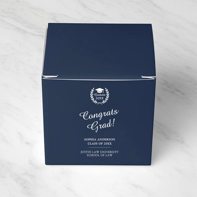 Caja Para Regalos Elegante graduación de nombre personalizado azul d (Subido por el creador)