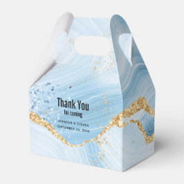 Caja Para Regalos Elegante Guay Blue Agate con cinta Purpurina Gold