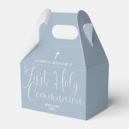 Caja Para Regalos Elegante guión azul polvoriento Primera Comunión