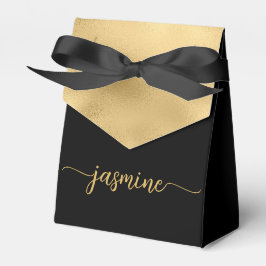 Caja Para Regalos Elegante guión de nombre de monograma con lámina d