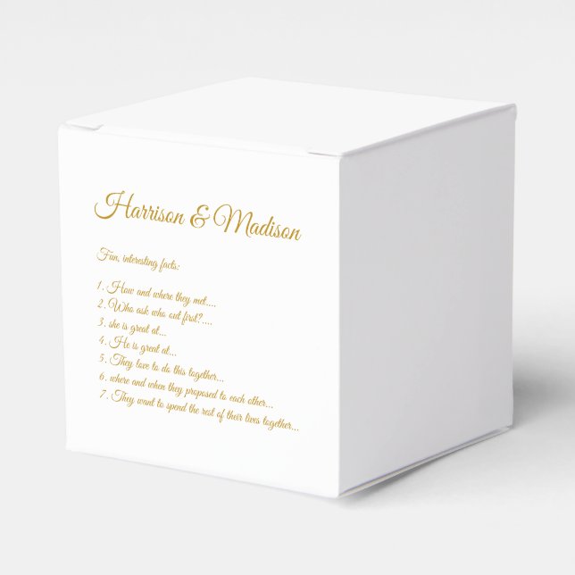 Caja Para Regalos Elegante guión personalizado de oro oscuro par hec (Costado Anverso)