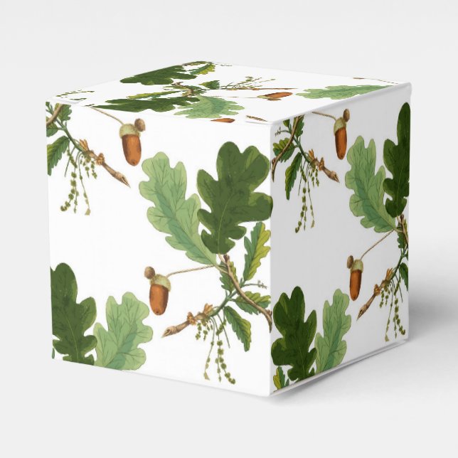 Caja Para Regalos Elegante hoja de roble y maíz (Costado Anverso)