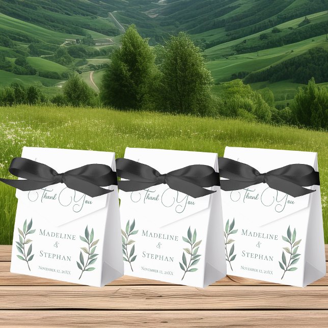 Caja Para Regalos Elegante hoja verde de eucalipto simple boda de ot (Subido por el creador)