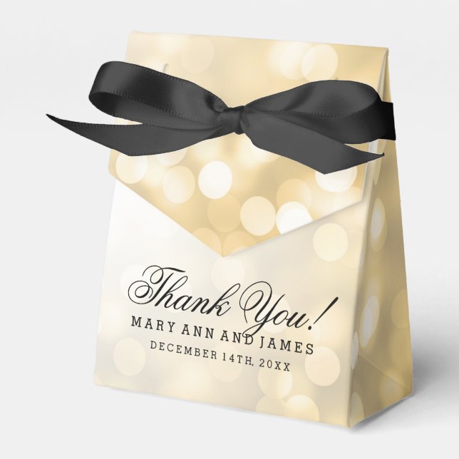 Caja Para Regalos Elegante iluminación de Purpurina de oro de la bod (Front Side)