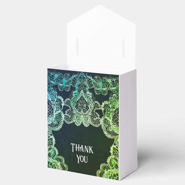 Caja Para Regalos Elegante invitación a la boda de encaje (Abierto)